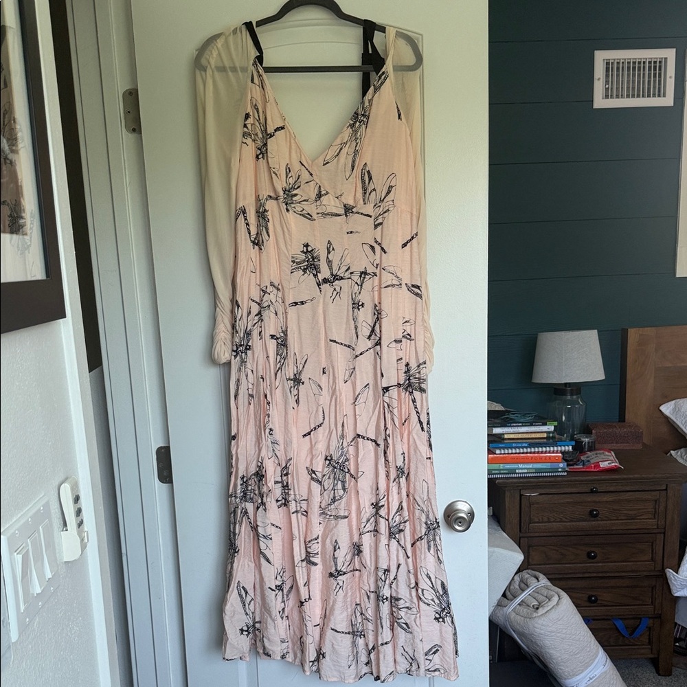 Anthropologie Cream and Black Maxi Dress